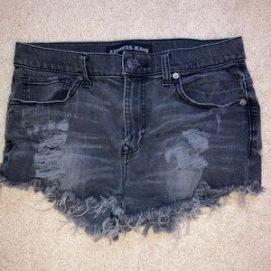 Express Black Denim Shorts
